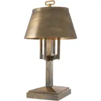 Casa Padrino Luxus Tischleuchte Vintage Messingfarben Ø 52 x H. 85 cm - Hotel & Restaurant Tischlampe