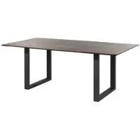 MASSIVMOEBEL24.DE MASSIVMOEBEL24 Esstisch Akazie 200x100 braun lackiert / U-Beine anth. matt SWISS EDGE