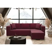 AX Living Bordeaux Ecksofa mit Schlaffunktion L-Form Vinoria 255 cm Rechts