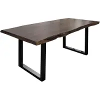 MASSIVMOEBEL24.DE MASSIVMOEBEL24 Baumtisch Akazie 220x100x77 grau lackiert / U-Beine anthrazit glänzend FREEFORM 5