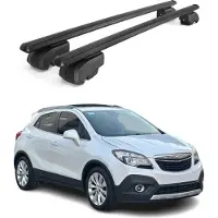 Omtec Dachträger Grundtäger für Opel Mokka 2012-2016 75kg Aluminium Schwarz 2 tlg
