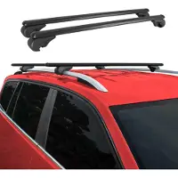 Omtec OMAC Universal Dachträger Gepäckträger für Auto 75kg 120cm Aluminium Schwarz 2x