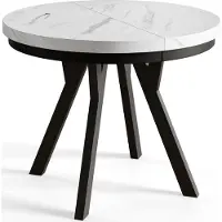 Alpi Möbel Esstisch Rund Evo, Moderner Esstich Ausziehbar, Tisch mit Stabile Konstruktion, Durchmesser 90 - 190 cm, Farbe Marmur
