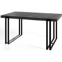 Alpi Möbel Alpi Moebel, Rechteckiger Esstisch Rosa, Modern Ausziehbarer Tisch 160-260x90x77 cm, Dunkelgrau mit Schwarz Metallbeinen