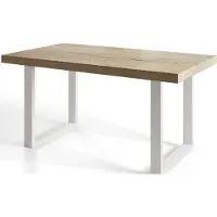 Alpi Möbel Esstisch Ausziehbar Loft-U, Moderner Wohnzimmertisch 140-240x80x77 cm, Halifax mit Metallbeinen in Weiß