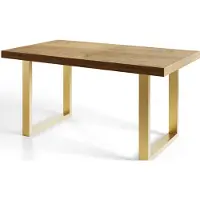 Alpi Möbel Esstisch Ausziehbar Loft-U, Moderner Wohnzimmertisch 180-280x90x77 cm, Craft mit Metallbeinen in Gold