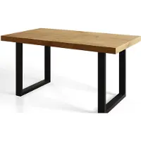 Alpi Möbel Alpi Moebel, Rechteckig Esstisch Loft-U, Ausziehbarer Tish 120-220x80x77 cm, Lancelot mit Schwarz Metallbeinen