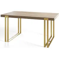 Alpi Möbel Rechteckiger Esstisch Ausziehbar Rosa, Moderner Wohnzimmertisch 160-260x90x77 cm, Sonoma mit Metallbeinen in Gold