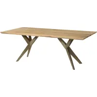 MASSIVMOEBEL24.DE MASSIVMOEBEL24 Esstisch Mango 180x90x76 natur lackiert / Epoxid schwarz, Sterngestell silber matt EPOXY