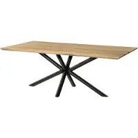 MASSIVMOEBEL24.DE MASSIVMOEBEL24 Esstisch Mango 260x100x74 natur lackiert / Epoxid schwarz, Kreuzgestell rund anthrazit matt EPOXY