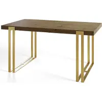 Alpi Möbel Rechteckiger Esstisch Ausziehbar Rosa, Moderner Wohnzimmertisch 140-240x80x77 cm, Lefkas mit Metallbeinen in Gold
