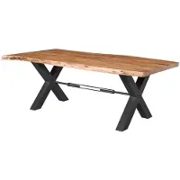MASSIVMOEBEL24.DE MASSIVMOEBEL24 Esstisch Akazie 200x110x76 natur lackiert IRON LABEL #186