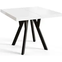 Alpi Möbel Quadratisch Esstisch Ausziehbar Rico, Moderner Wohnzimmertisch 100-200 cm, Solide Konstruktion und Holzbeine, Weiß
