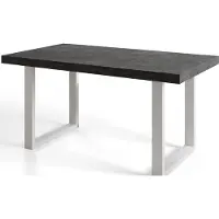 Alpi Möbel Esstisch Ausziehbar Loft-U, Moderner Wohnzimmertisch 180-280x90x77 cm, Dunkelgrau mit Metallbeinen in Weiß
