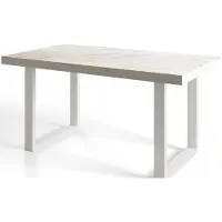 Alpi Möbel Esstisch Ausziehbar Loft-U, Moderner Wohnzimmertisch 160-260x90x77 cm, Marmur mit Metallbeinen in Weiß
