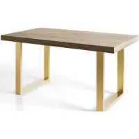 Alpi Möbel Esstisch Ausziehbar Loft-U, Moderner Wohnzimmertisch 120-220x80x77 cm, Sonoma mit Metallbeinen in Gold