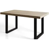 Alpi Möbel Alpi Moebel, Rechteckig Esstisch Loft-U, Ausziehbarer Tish 180-280x90x77 cm, Sonoma mit Schwarz Metallbeinen