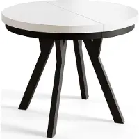Alpi Möbel Esstisch Rund Evo, Moderner Esstich Ausziehbar, Tisch mit Stabile Konstruktion, Durchmesser 90 - 190 cm, Farbe Weiß