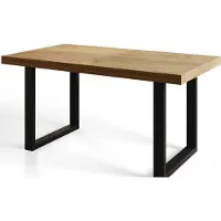 Alpi Möbel Alpi Moebel, Rechteckig Esstisch Loft-U, Ausziehbarer Tish 180-280x90x77 cm, Craft mit Schwarz Metallbeinen