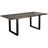 MASSIVMOEBEL24.DE MASSIVMOEBEL24 Baumtisch Sheesham 200x100x78 smoked oak lackiert Plattenstärke 3,5cm FREEFORM #0303