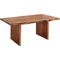 MASSIVMOEBEL24.DE MASSIVMOEBEL24 Baumtisch mit Ansteckplatte Akazie 180-240x110x78cm walnuss lackiert FREEFORM #200