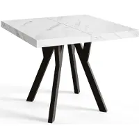 Alpi Möbel Quadratisch Esstisch Ausziehbar Rico, Moderner Wohnzimmertisch 110-210 cm, Solide Konstruktion und Holzbeine, Marmur