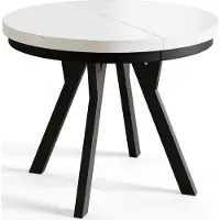 Alpi Möbel Esstisch Rund Evo, Moderner Esstich Ausziehbar, Tisch mit Stabile Konstruktion, Durchmesser 80 - 130 cm, Farbe Weiß