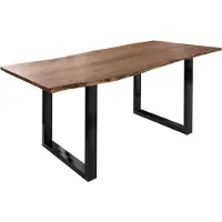 MASSIVMOEBEL24.DE MASSIVMOEBEL24 Baumtisch Akazie 140x90x76 natur Beine anthrazit glänzend FREEFORM 3