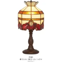 Demotex GmbH Tiffany Tischleuchte Ø 15 x H. 31 cm - Handgefertigte Tischlampe - Luxus Qualität