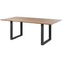MASSIVMOEBEL24.DE MASSIVMOEBEL24 Esstisch Akazie 180x90 natur lackiert / U-Beine anth. matt SWISS EDGE