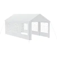 JOIEYOU Pavillon Partyzelt 3x6 m mit Abnehmbaren Seitenwänden Wasserdicht Stabil Winterfest Sonnenschutz Gartenpavillon Party Zelt Gartenzelt, Weiß