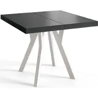 Alpi Möbel Quadratisch Esstisch Ausziehbar Rico, Moderner Wohnzimmertisch 120-220 cm, Solide Konstruktion und Holzbeine, Schwarz