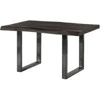 MASSIVMOEBEL24.DE MASSIVMOEBEL24 Baumtisch Mango 160x90x77 grau lackiert / U-Beine anthrazit glänzend FREEFORM 5