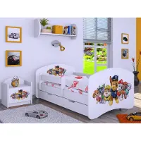 BDW Kinderbett Super Hunde, Babybett Kinderzimmer, Weiß (Motiv 3), 190 x 90 cm