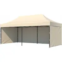BDW Pavillon, Zelt, Partyzelt für Garten, Terasse, Messe - Pavillon, Beige