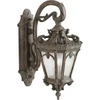 Casa Padrino Barock Außenwandleuchte Antik Bronze 25,4 x 37,5 x H. 61 cm - Elegante Balkon Garten Terrassen Außenleuchte - Nostalgische Außenbeleuchtung