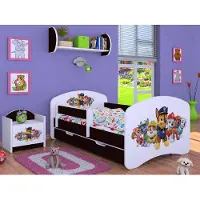 BDW Kinderbett Super Hunde, Babybett Kinderzimmer, Wenge (Motiv 3), 180 x 90 cm
