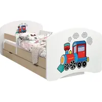 BDW Kinderbett, Doppelseitiges mit Schublade, Lokomotive, 180/90