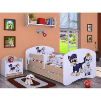 BDW Kinderbett Super Hunde, Babybett Kinderzimmer, Leichte Birne (Motiv 1), 160 x 80 cm