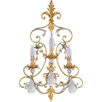 Casa Padrino Luxus Barock Kristall Wandleuchte Gold / Antik Silber 44 x 19 x H. 68 cm - Elegante Metall Wandlampe mit edlem Böhmischem Glas - Barock Leuchten