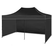 BDW Pavillon, Zelt, Partyzelt für Garten, Terasse, Messe - Pavillon, Schwarz