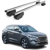 Omtec Dachträger Grundtäger für Hyundai Tucson mk3 2015-2020 75kg Silber Alu 2 tlg