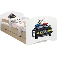BDW Kinderbett, Doppelseitiges mit Schublade, Polizei, 140/70