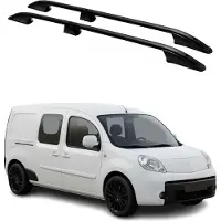 Omtec Dachreling Dachgepäckträger für Renault Kangoo 2 2008-2024 L2 Langer Alu Schwarz