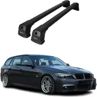 Omtec Dachträger für BMW 3er E90 E91 Stufenheck Touring 2004-2012 75kg Alu Schwarz 2x