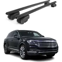 Omtec Dachträger Grundtäger für VW Touareg mk3 2018-2023 Pre-FL 75kg Alu Schwarz 2 tlg