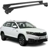 Omac Dachträger Grundtäger für Skoda Kamiq 2019-2025 75kg Aluminium Schwarz 2 tlg