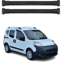 Omtec Dachträger Grundtäger für Peugeot Bipper 2007-2017 75kg Aluminium Schwarz 2 tlg