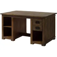 MASSIVMOEBEL24.DE MASSIVMOEBEL24 Schreibtisch Mango 140x80x76 braun lackiert RAILWAY #461