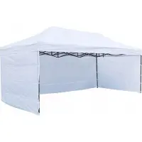BDW Pavillon, Zelt, Partyzelt für Garten, Terasse, Messe - Pavillon, Weiß